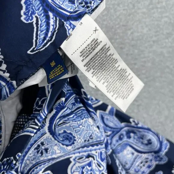 Polo Ralph Lauren Paisley Shorts mens Size 38 Blue Pocket Stretch Straight - Picture 7 of 11